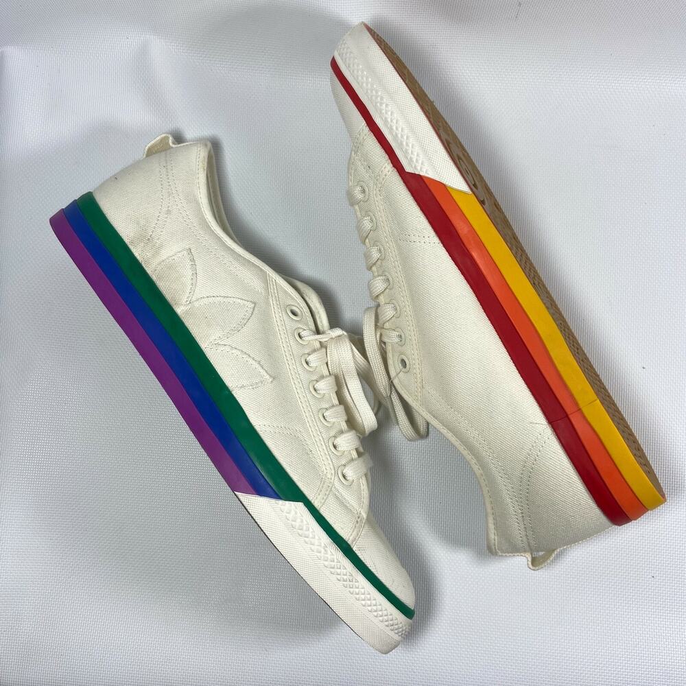 ADIDAS ORIGINALS NIZZA PRIDE CANVAS SHOES SIZE 13 RAINBOW LGBT LOVE UNITY RARE